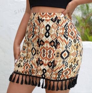 Shein Vcay Geometric Tassel Mini Dress